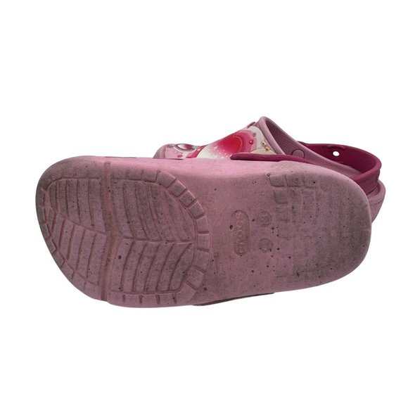 Girls Crocs Heart Design Slip-On Clogs With Strap Pink Size 12 Light Up - Picture 6 of 7